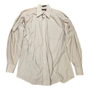 Vintage Tailors Row Finery Dress Shirt Men's Size 15 32/33 Tan Button Down